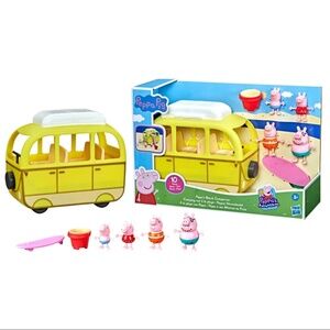 Peppa Pig Beach Campervan Playset NIB Figures Surfboard Hasbro Toy